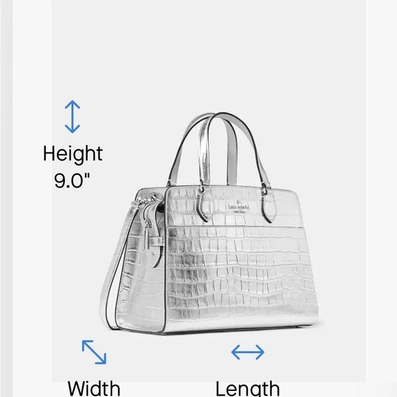 Kate Spade Silver Croc-Embossed Tote Bag - Picture 4 of 6